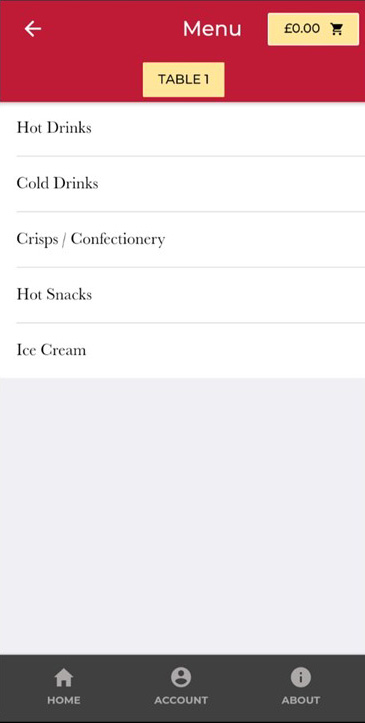 Table Ordering Apps 12 Table Ordering menu