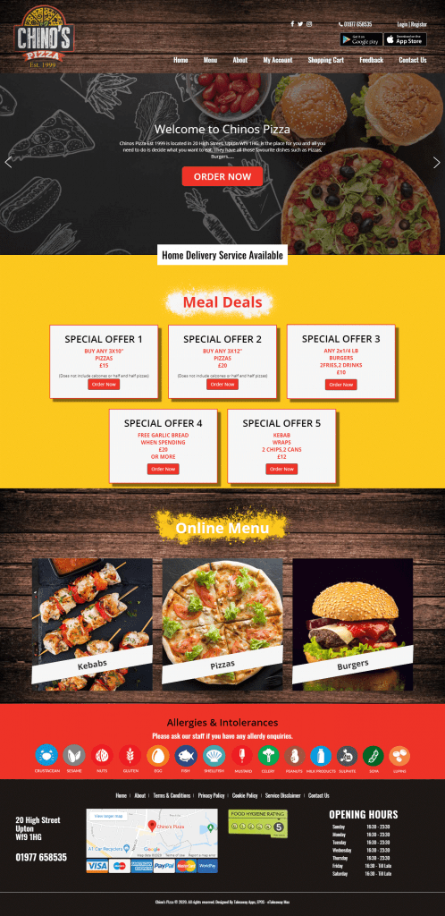 Online Food Ordering System For Restaurants And Takeaways - A Complete Guide 5 Chino's Pizza web